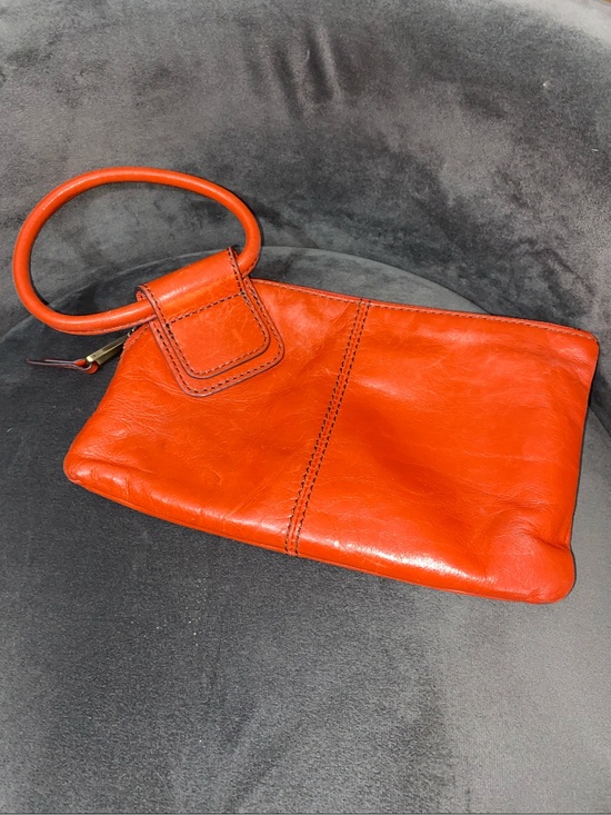 HOBO Handbags - HOBO Orange Leather Ring-Handle Wristlet